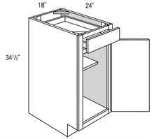 B18L - Assembled Ebony Shaker - Base Cabinet - Single Door/Drawer - 18"W x 34.5"H x 24"D - Hinges on Left