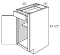 B15L - Assembled Unfinished Shaker - Base Cabinet - Single Door/Drawer - 15"W x 34.5"H x 24"D - Hinges on Left