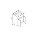 Eurocraft Medium Oak - Double Doors Base Cabinet - 24"W X 34 1/2"H X 24"D