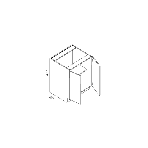 Eurocraft Ice Cream 01 - Full Height Double Doors Base Cabinet - 27"W X 34 1/2"H X 24"D