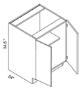 Eurocraft Black SM - Full Height Double Doors Base Cabinet - 30"W X 34 1/2"H X 24"D