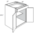 B27 - Assembled Smoky Gray Double Shaker - Base Cabinet - Double Door/Single Drawer - 27"W x 34.5"H x 24"D