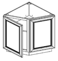 BEC24 - RTA Toffee Shaker - BASE END CABINET 24" - 24" X 34 1/2" X 24"