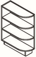 BES09 - Assembled Smoky Gray Double Shaker - BASE END SHELF 09" - 9" X 34 1/2" X 24"