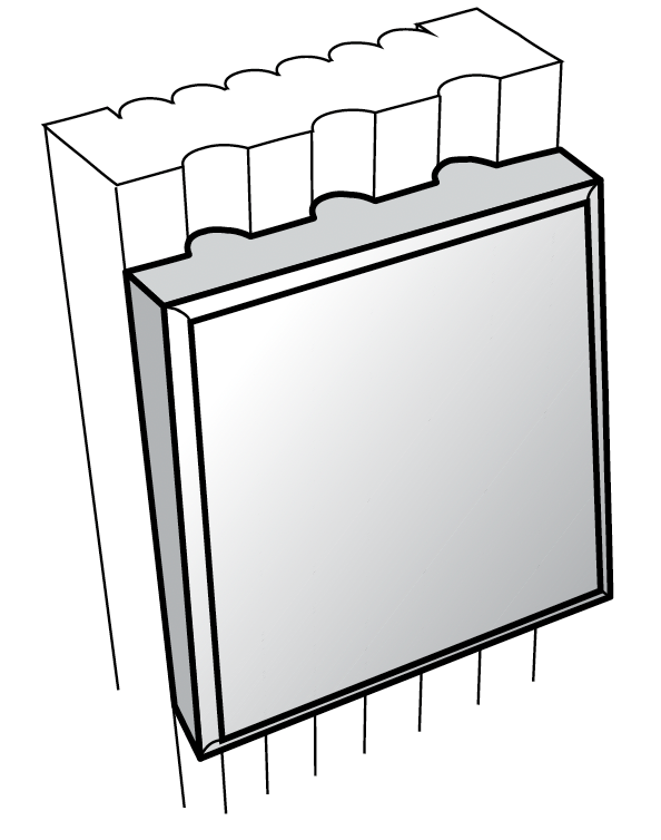 BLOCK - Assembled Smoky Gray Double Shaker - BLOCK 3" X 4" - 3" x 4" X 3/8"