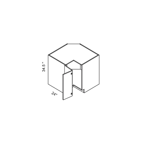 Eurocraft Matte Cashmere - Corner Base Cabinet - 33"W X 34 1/2H" X 24"D