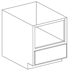 Eurocraft Matte Gray - Microwave Base Cabinet - 30"W X 34 1/2"H X 24"D