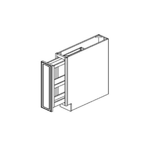 BSR12 - Assembled Perla Raised Panel - Base Cabinet With SPICE RACK/PULL OUT 12" - 12" X 34 1/2" X 24"