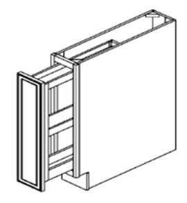 BSR12 - RTA Toffee Shaker - Base Cabinet With SPICE RACK/PULL OUT 12" - 12" X 34 1/2" X 24"