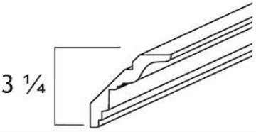 CM8 - Assembled Toffee Shaker - CROWN MOLDING 3 1/4" X 96" - 3 1/4" x 3/4" Xx96"