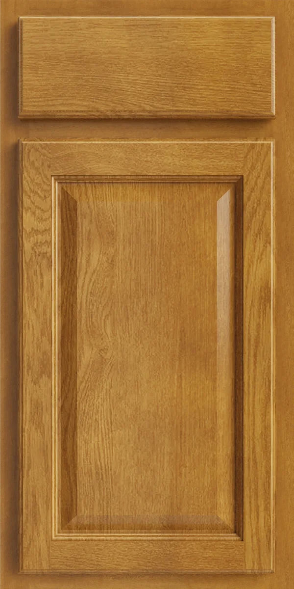 CNC Bedford Country Oak cabinet door in Honey