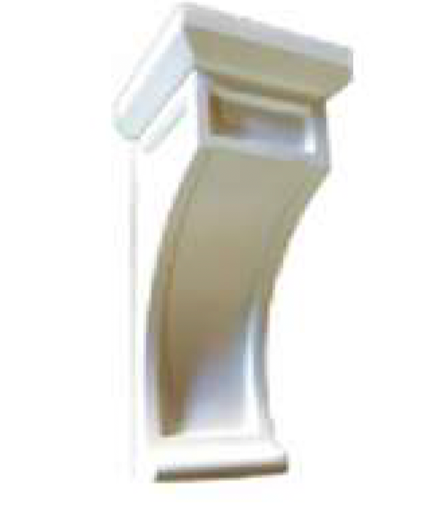 CORBEL-58 - Assembled Perla Raised Panel - CORBEL 4 1/2" X 12 1/2" X 4 1/2" - 5" x 5" x 12"