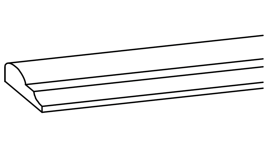 CR8 - Assembled Perla Raised Panel - CHAIR RAIL 1 1/2" X 3/4" X 96" - 1 1/4" X 3/4" X 96"