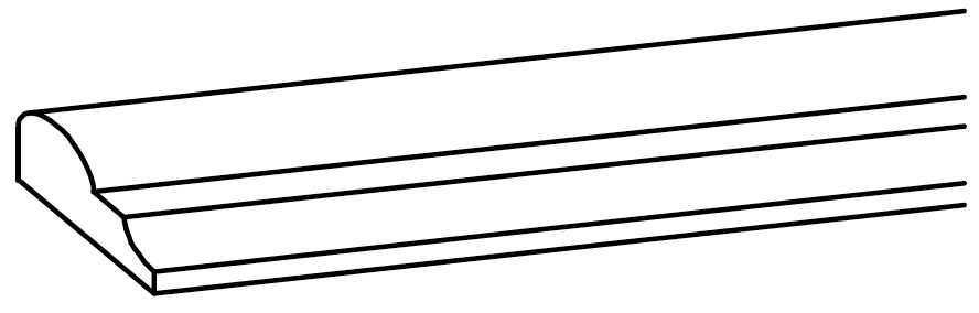 CR8 - RTA Charlton Raised Panel - CHAIR RAIL 1 1/2" X 3/4" X 96" - 1 1/4" X 3/4" X 96"