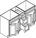 FA6021D - Assembled Ebony Shaker - VANITY 60" X 21" DOUBLE SINKS - 60" X 34 1/2" X 21"