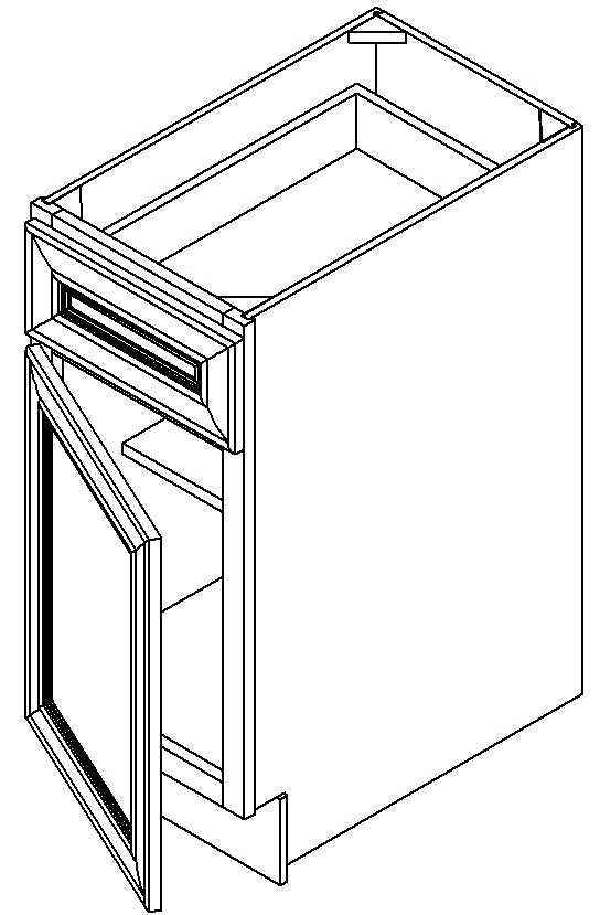 B12 - RTA Avalon Raised Panel - Base Cabinet - Single Door/Drawer - 12"W x 34.5"H x 24"D