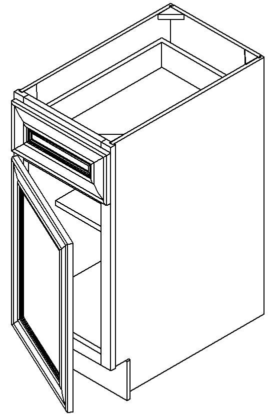 B21 - RTA Avalon Raised Panel - Base Cabinet - Single Door/Drawer - 21"W x 34.5"H x 24"D