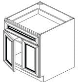 B30 - Assembled Aria Blue Shaker - Base Cabinet