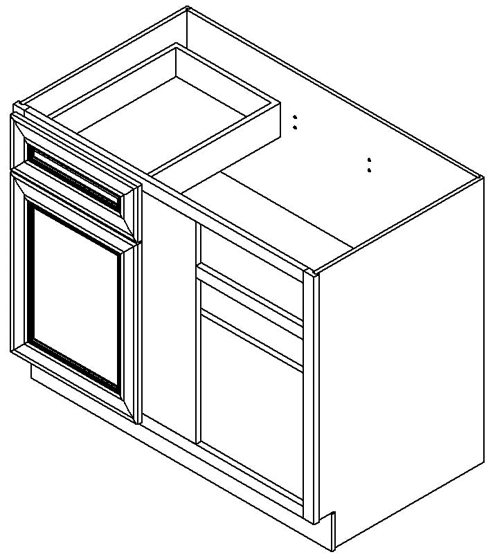 BBC39 - RTA Newport Raised Panel - Blind Base Cabinet - Single Door/Drawer - 39W x 34.5"H x 24"D