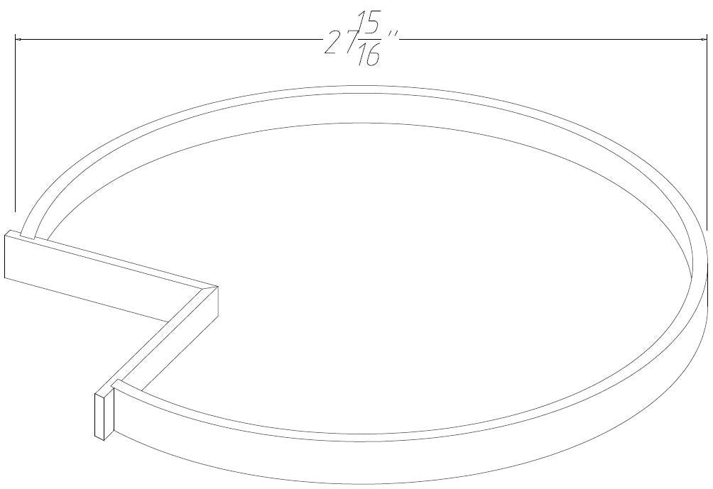 BLSTRAY - Assembled Sterling Gray Shaker - Base Wooden Lazy Susan Trays