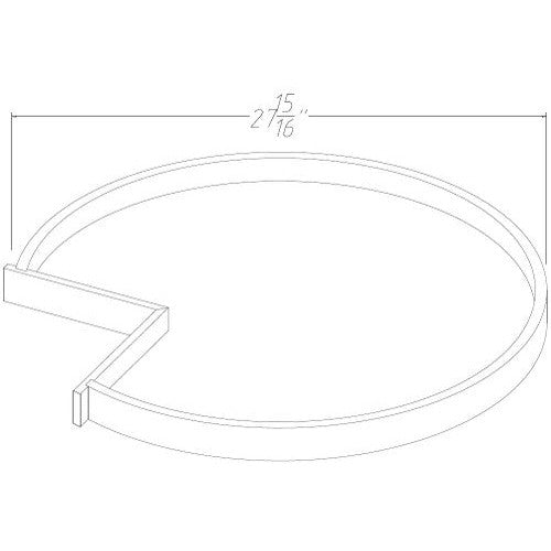 BLSTRAY - Assembled Sterling Gray Shaker - Base Wooden Lazy Susan Trays