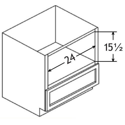 BMC27 - Assembled Sterling Gray Shaker - Base Blind in Microwave Cabinet
