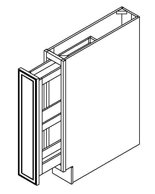 BSR12 - Assembled Sterling Gray Shaker - Base Spice Rack Cabinet