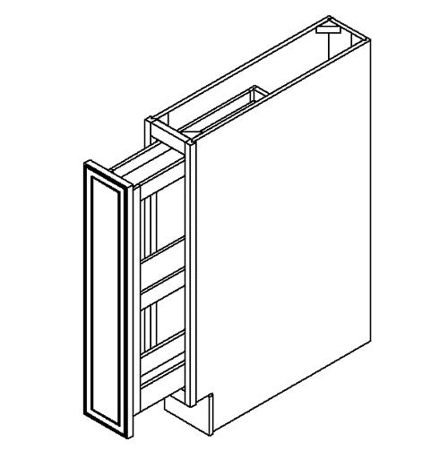 BSR12 - Assembled Dove White Shaker - Base Spice Rack Cabinet
