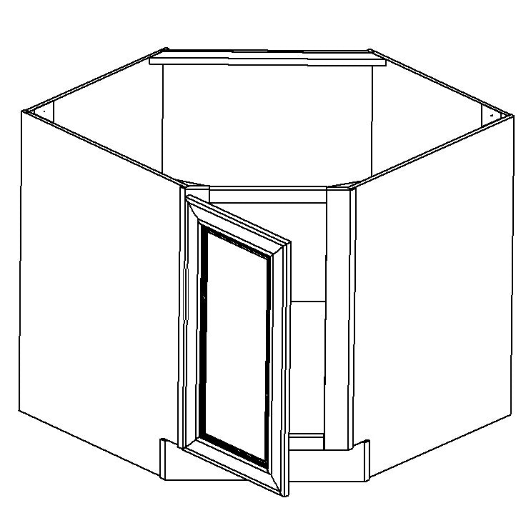 CSB36 - Assembled Dove White Shaker - Diagonal Corner Base Cabinet