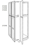 D1249 - Assembled Aria Blue Shaker - Lower Single Decorative Door for Wide Pantry Panels