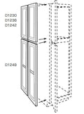D1249 - Assembled Aria Blue Shaker - Lower Single Decorative Door for Wide Pantry Panels