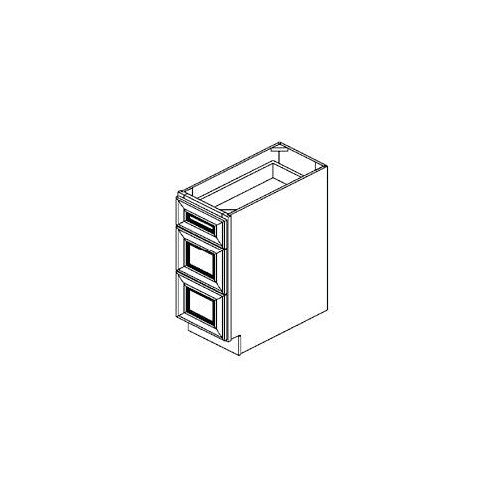 DB21-3 - Assembled Aria Blue Shaker - 3-Drawer Base Cabinet