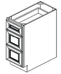 DB21-3 - Assembled Aria Blue Shaker - 3-Drawer Base Cabinet