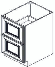 DB30-2 - Assembled Aria Blue Shaker - 2-Drawer Base Cabinet