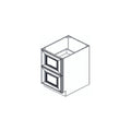 DB30-2 - Assembled Sterling Gray Shaker - 2-Drawer Base Cabinet