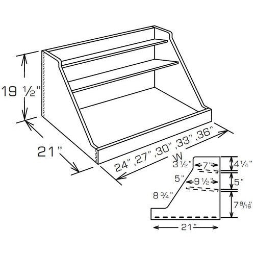 POK24 - Assembled Aria Blue Shaker - Pot &amp; Pan Roll-Out Drawer Kit