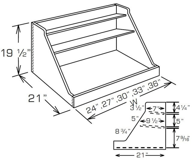 POK36 - Assembled Aria Blue Shaker - Pot &amp; Pan Roll-Out Drawer Kit