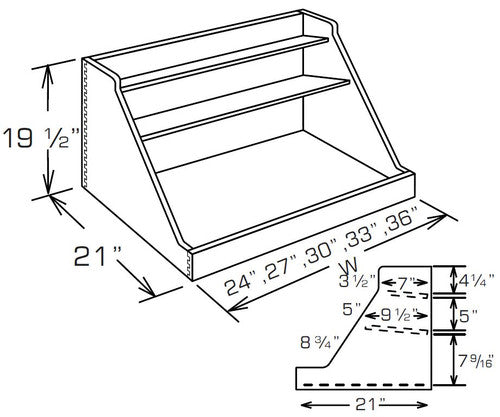 POK36 - Assembled Sterling Shaker - Pot &amp; Pan Roll-Out Drawer Kit