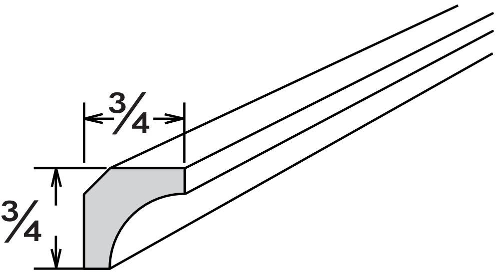 QM8WD - Assembled Soda Shaker - Shaker Inside Corner Molding