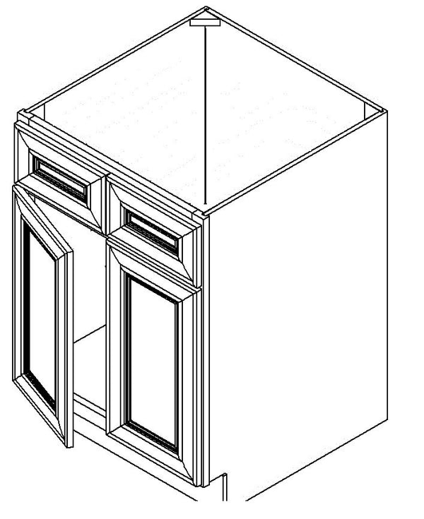 SB33 - RTA Charlton Raised Panel - Sink Base Cabinet - Double Doors/False Drawer Front - 33"W x 34.5"H x 24"D