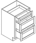 SVA24D - Assembled Ebony Shaker - Vanity Drawer Base Cabinet - Vanity Drawer Base - Triple Drawers - 24"W x 34.5"H x 21"D