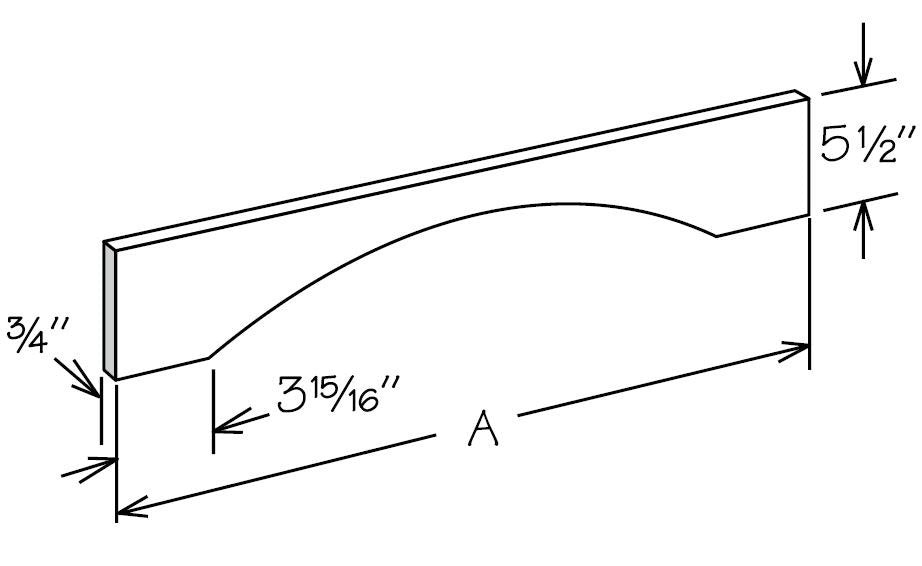 V36SH - Assembled Ebony Shaker - Molding & Trim - SHAKER VALANCE 5 1/2" X 36" X 3/4" - 36" X 5 1/2" X 3/4"