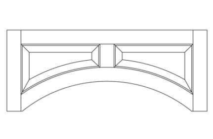 VAL3612 - Assembled Aria Blue Shaker - Raised Panel Door Valance