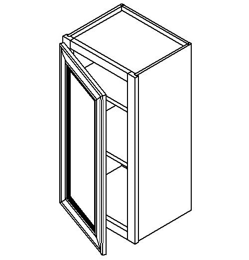 W0930 - Assembled Aria Blue Shaker - Wall Cabinet with 1 Door