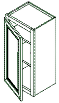 W0930 - Assembled Aria Blue Shaker - Wall Cabinet with 1 Door