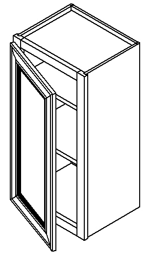 W0930 - Assembled Aria Blue Shaker - Wall Cabinet with 1 Door