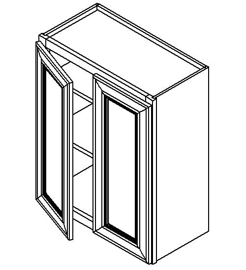W3030 - Assembled Sterling Gray Shaker - Wall Cabinet with 1 Door