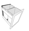 WBS18-2 - Assembled Smoky Gray Double Shaker - Accessory - WASTE BASKET 18"-2 INSERT (Order 2 RV358) - 14 1/4" X 17 1/2" X 21"