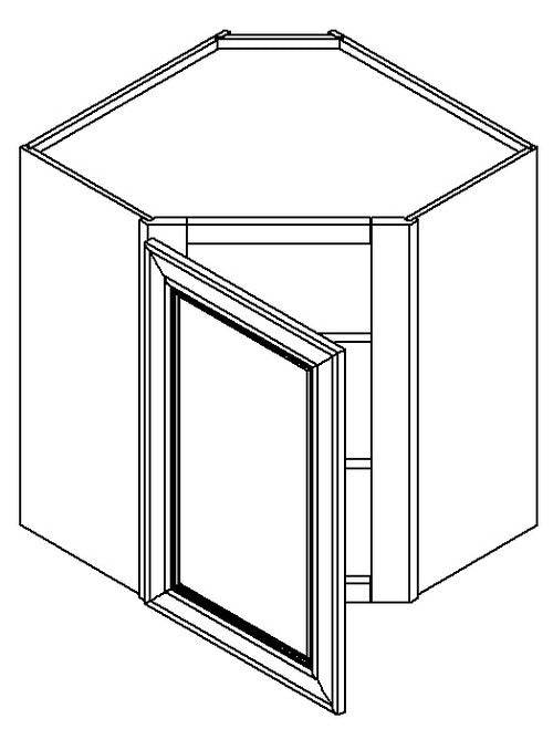 WDC2436 - Assembled Aria Blue Shaker - Wall Diagonal Corner Cabinet