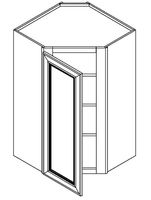 WDC2442 - Assembled Aria Blue Shaker - Wall Diagonal Corner Cabinet
